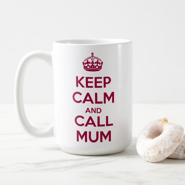 Keep Calm and Call Mum Coffee Mug (With Donut)