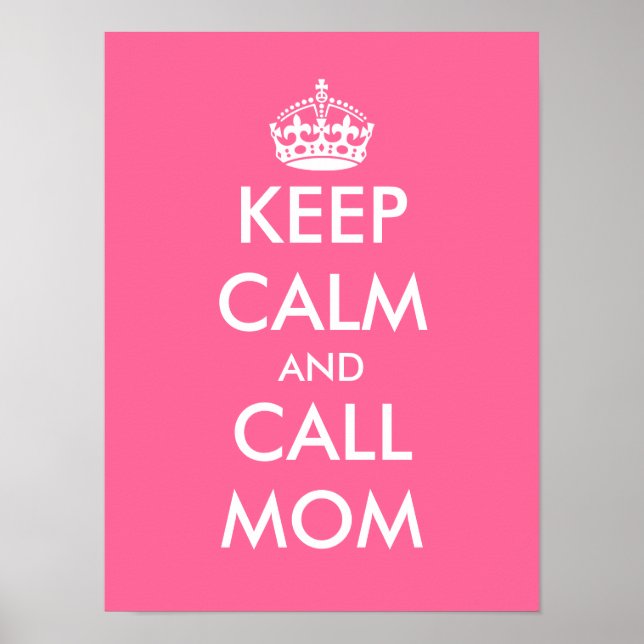 Keep calm and call mum | Customisable poster (Front)
