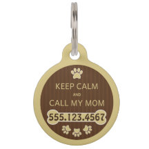 Keep Calm and Call My Mum Round Large ID Dog Tag