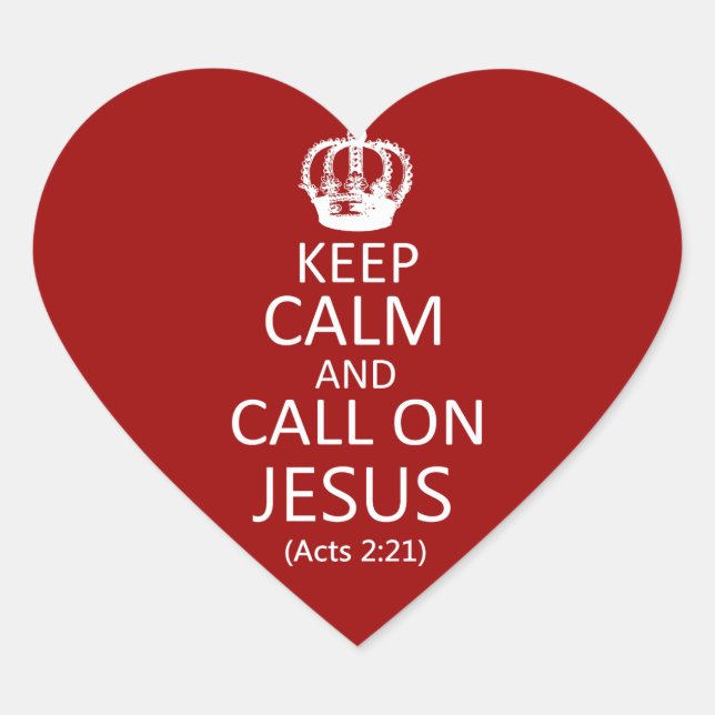 Keep Calm and Call On Jesus - Christian Stickers (Front)