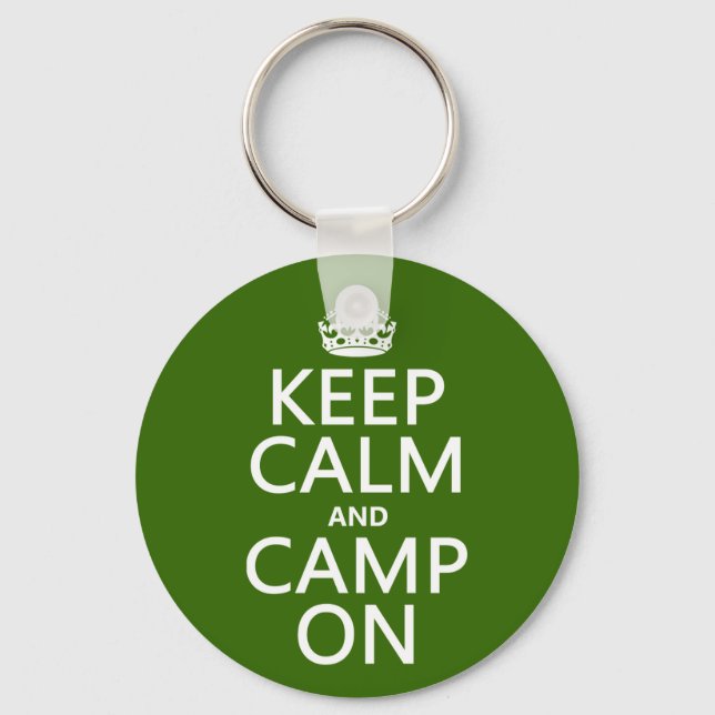 Keep Calm and Camp On Key Ring (Front)