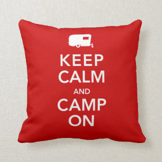 Keep Calm and Camp On - My Camper My Castle Cushion