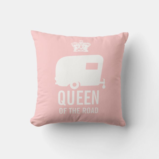 Keep Calm and Camp On - RV Queen of the Road Cushion (Front)