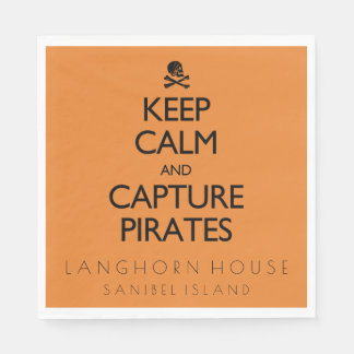 Keep Calm and Capture Pirates Personalised Napkin