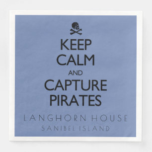 Keep Calm and Capture Pirates Personalised Napkin