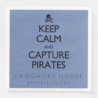 Keep Calm and Capture Pirates Personalised Napkin