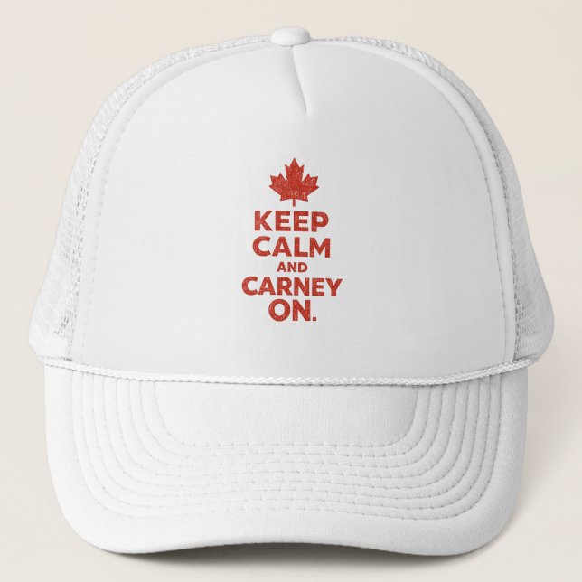 Keep Calm and Carney On Maple Leaf T-Shirt Trucker Hat (Front)