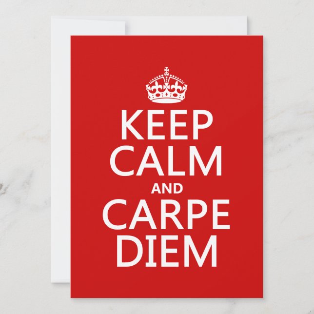 Keep Calm and Carpe Diem Invitation (Front)