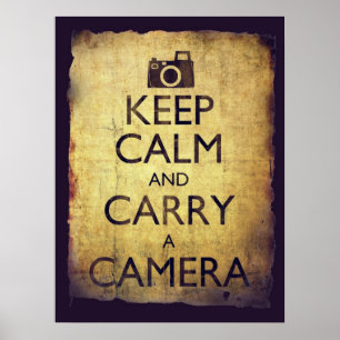 Keep Calm and Carry a Camera Vintage Old Style Poster