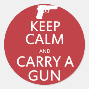 Keep Calm and Carry a Gun Classic Round Sticker