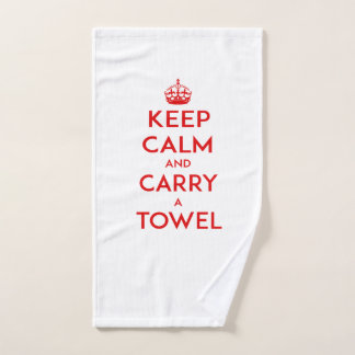 Keep Calm and Carry a [Hand] Towel, Red Text Hand Towel