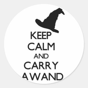 KEEP CALM AND CARRY A WAND CLASSIC ROUND STICKER
