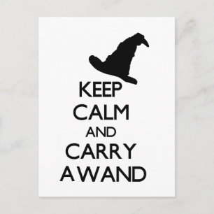 KEEP CALM AND CARRY A WAND POSTCARD