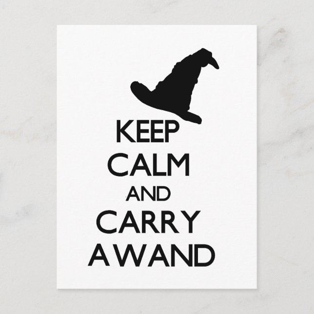 KEEP CALM AND CARRY A WAND POSTCARD (Front)