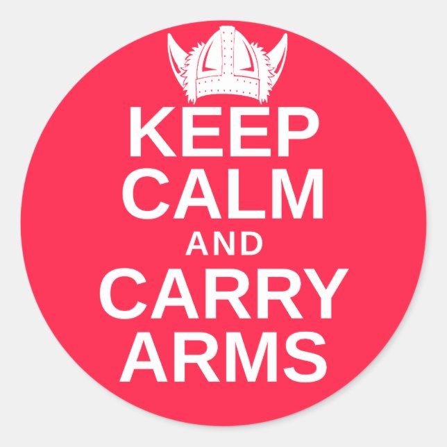Keep Calm and Carry Arms Danish Viking Gear Classic Round Sticker (Front)