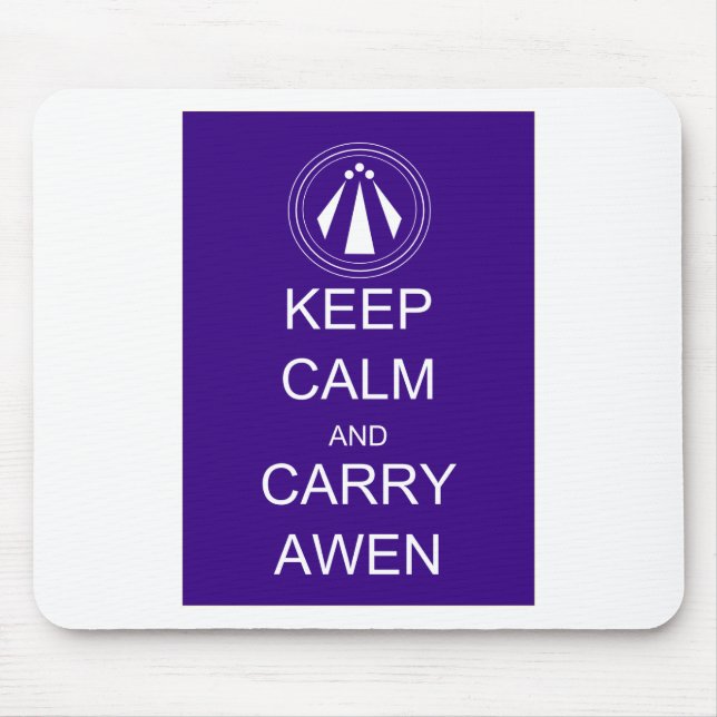 Keep Calm and Carry Awen Mouse Mat (Front)