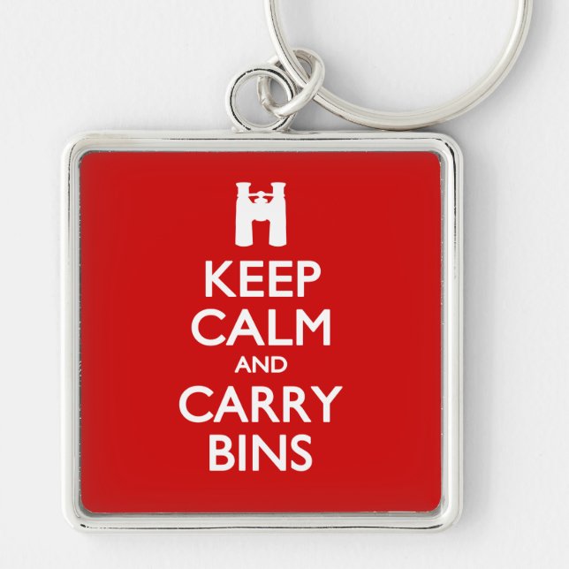 Keep Calm and Carry Bins Key Ring (Front)