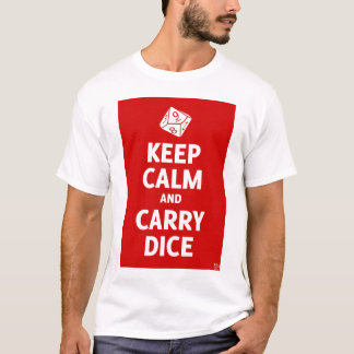 Keep Calm and Carry Dice t-shirt (d10, red)