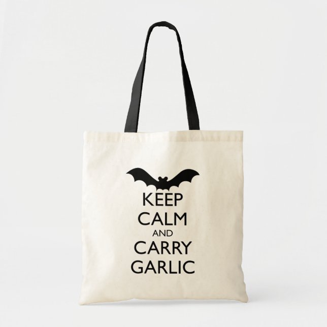 KEEP CALM AND CARRY GARLIC TOTE BAG (Front)