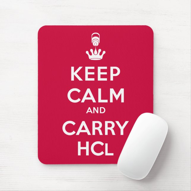 Keep Calm and Carry HCl Mouse Mat (With Mouse)