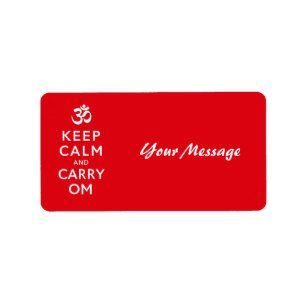 Keep Calm and Carry Om Motivational Morale Label