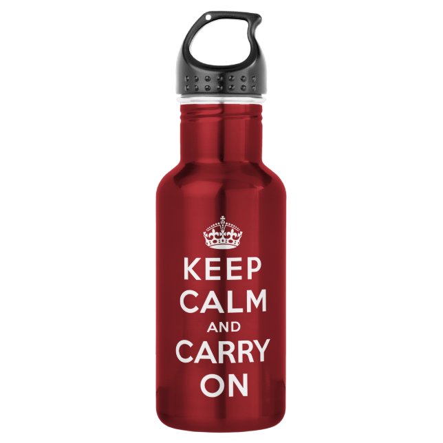 Keep Calm and Carry On 532 Ml Water Bottle (Front)