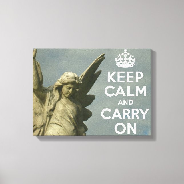 Keep Calm and Carry On Angel Canvas Print (Front)