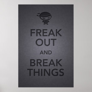 keep calm and carry on angry ninja poster