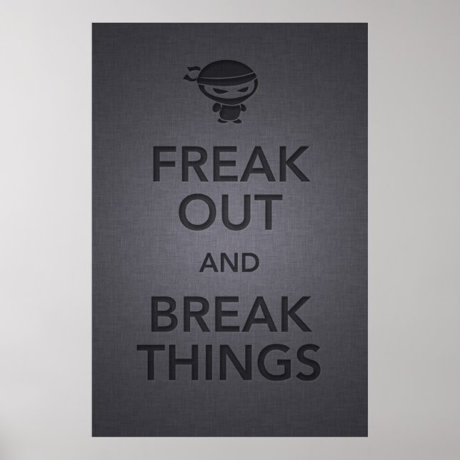 keep calm and carry on angry ninja poster (Front)