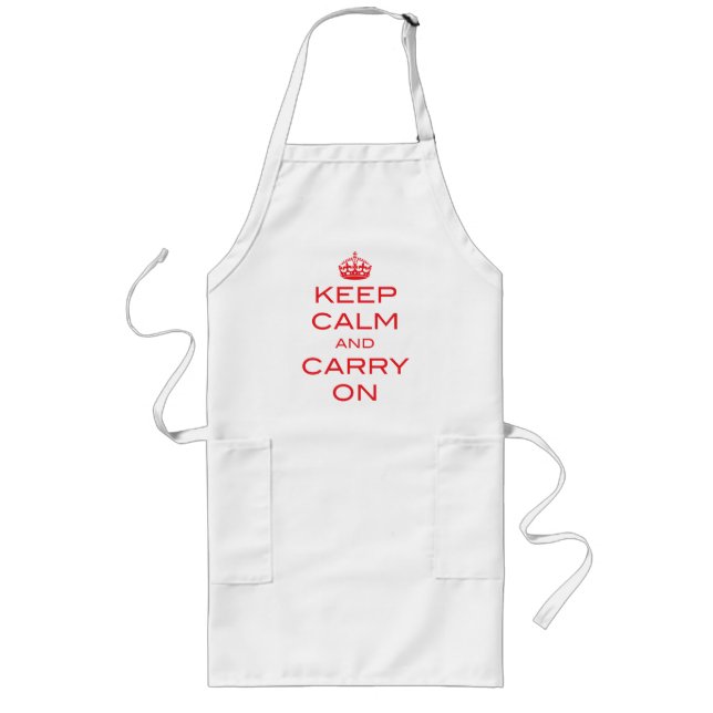 Keep Calm and Carry On Apron - Red (Front)