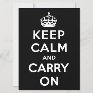 Keep Calm and Carry On (Black Design) Card
