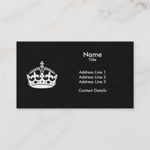 Keep Calm and Carry on Black Kraft Paper Business Card