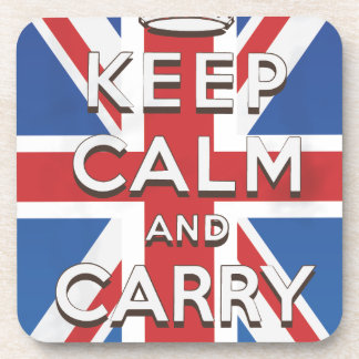 Keep Calm and Carry On British Flag Coaster