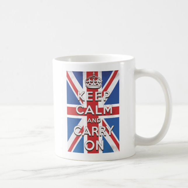Keep Calm and Carry On British Flag Coffee Mug (Right)