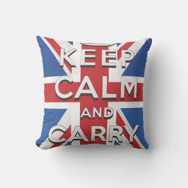 Keep Calm and Carry On British Flag Cushion (Front)