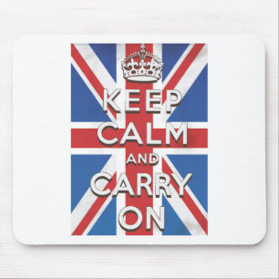 Keep Calm and Carry On British Flag Mouse Mat