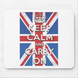Keep Calm and Carry On British Flag Mouse Mat