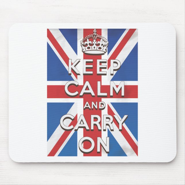 Keep Calm and Carry On British Flag Mouse Mat (Front)