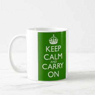 Keep Calm and Carry On British Racing Green Coffee Mug