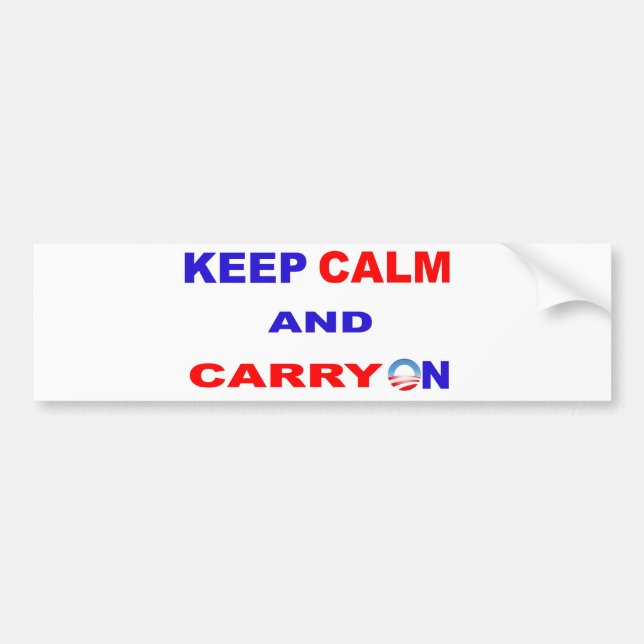 KEEP CALM AND CARRY ON BUMPER STICKER (Front)
