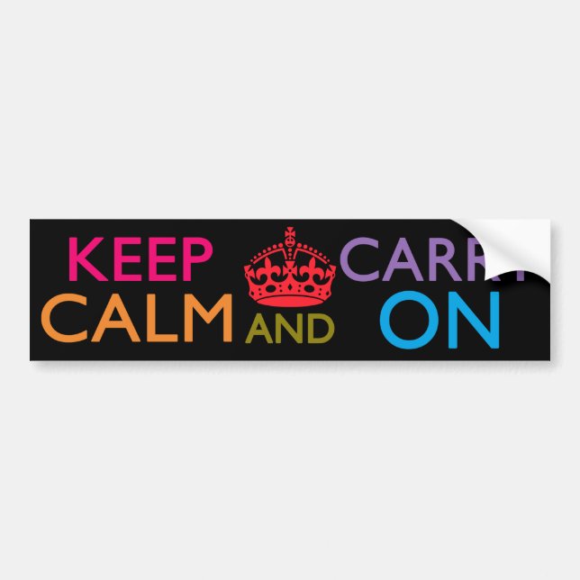 KEEP CALM AND CARRY ON BUMPER STICKER (Front)
