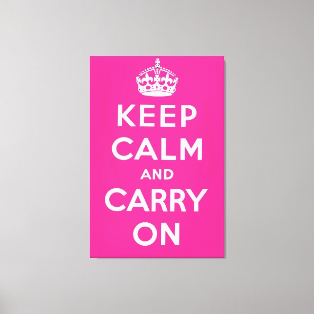 Keep Calm and Carry On Canvas Print (Front)