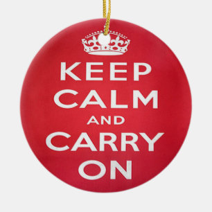 Keep Calm and Carry On Ceramic Tree Decoration