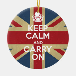 Keep Calm And Carry On Ceramic Tree Decoration