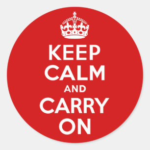Keep Calm and Carry On Classic Round Sticker
