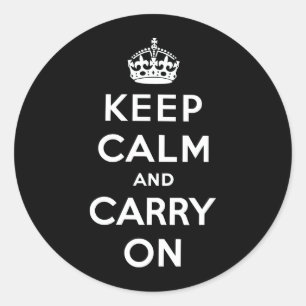 Keep Calm And Carry On Classic Round Sticker