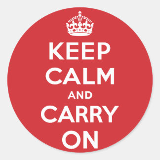 Keep Calm And Carry On Classic Round Sticker