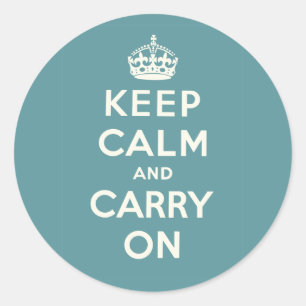 Keep Calm And Carry On Classic Round Sticker