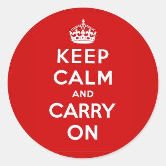 Keep Calm and Carry On Classic Round Sticker