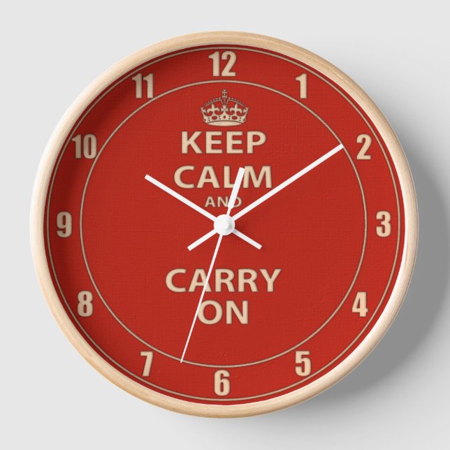 Keep Calm and Carry On Clock (Front)